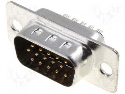 Конектор DSC-415 Щепсел; D-Sub HD; PIN:15; мъжки; прав; запояване; на проводник